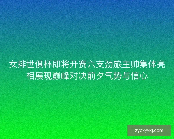 女排世俱杯即将开赛六支劲旅主帅集体亮相展现巅峰对决前夕气势与信心 女排世俱杯即将开赛六支劲旅主帅集体亮相展现巅峰对决前夕气势与信心