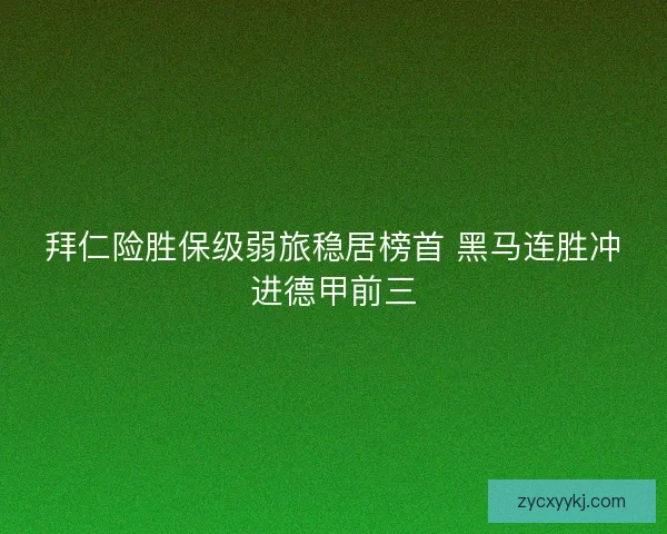 拜仁险胜保级弱旅稳居榜首 黑马连胜冲进德甲前三 拜仁险胜保级弱旅稳居榜首 黑马连胜冲进德甲前三